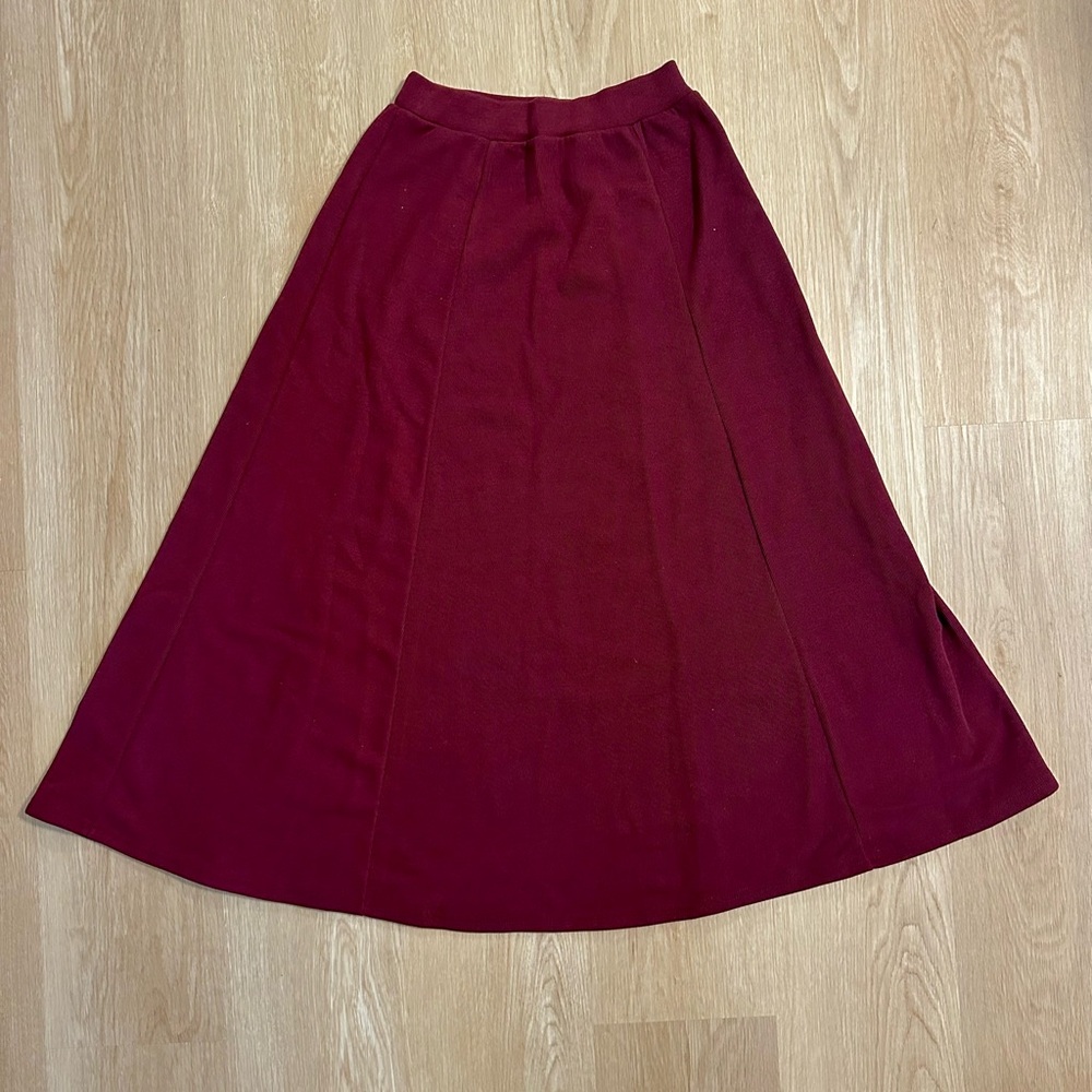 Burgundy A-Line Skirt from Korea